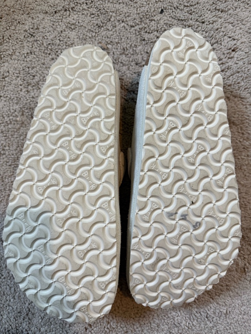 Birkenstock Suede Slip-On Clogs in Off-White - Picture 5 of 7